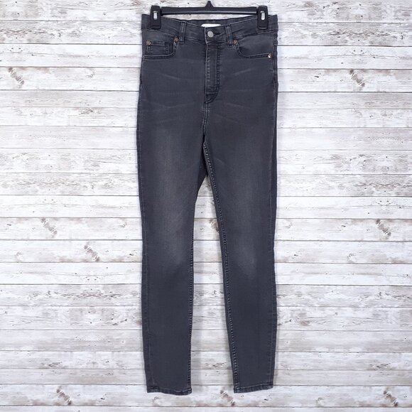 H&M Womens High Waist Jeans Size 8 Black Stretch 630 - Picture 1 of 5